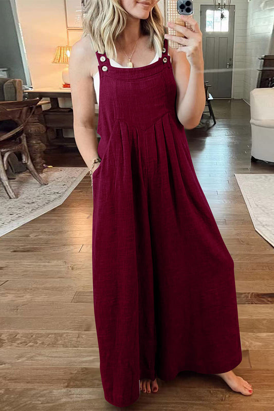 Street Pocket Square Collar Loose Jumpsuits(10 Colors)