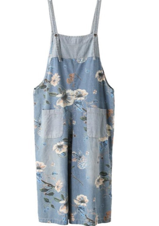 Loose Printed Pockets Shift Jumpsuits