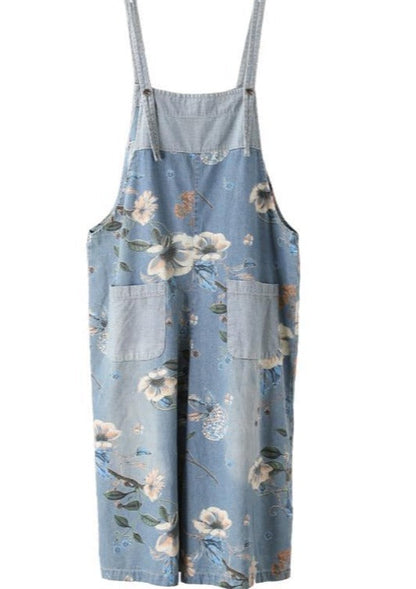 Loose Printed Pockets Shift Jumpsuits