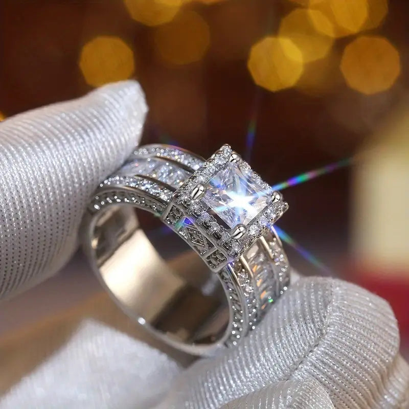 Zirconia Square Ring