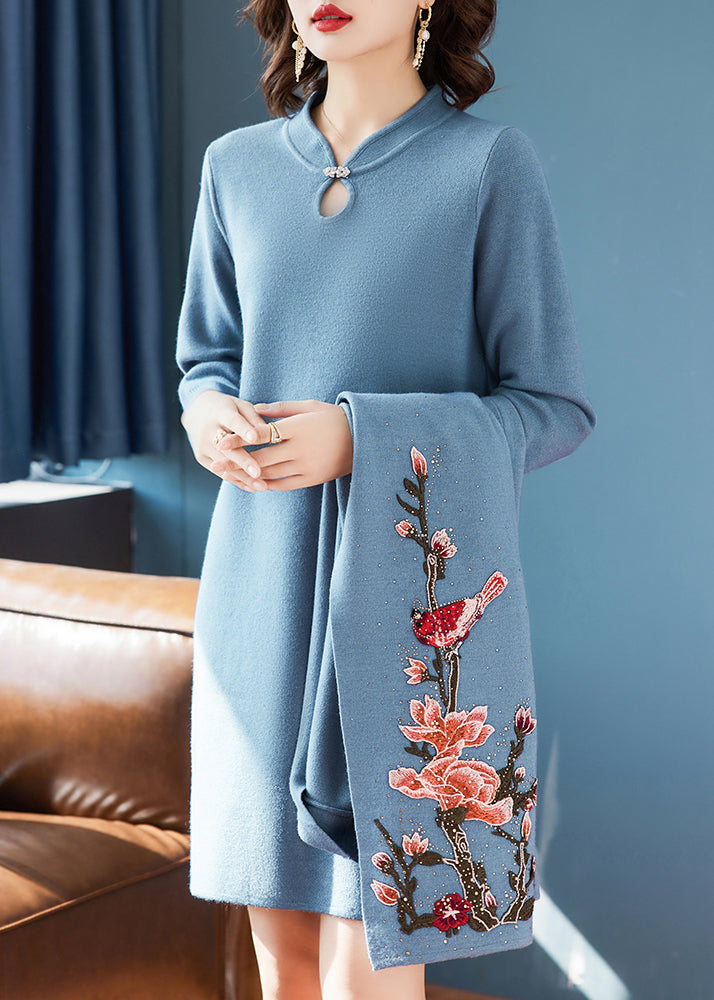 Blue Zircon Knit Two Piece Set Clothing Spring
