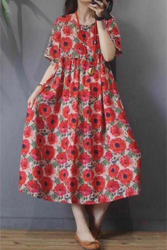 Linen Short Sleeve Dress