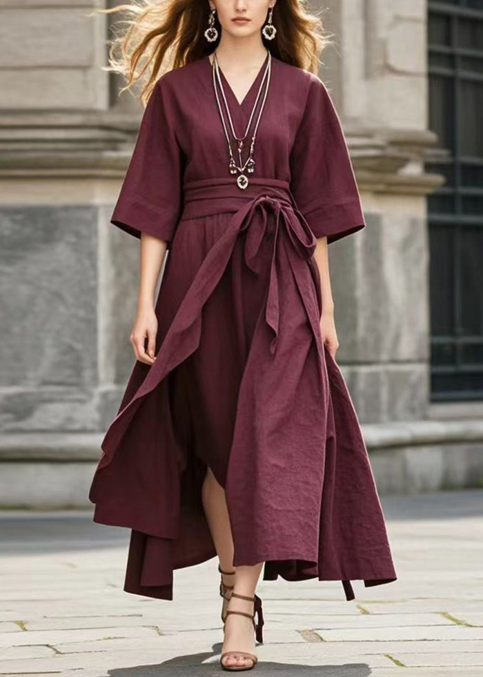 Mulberry Tie Waist Exra Large Hem Cotton Robe Dresses Summer