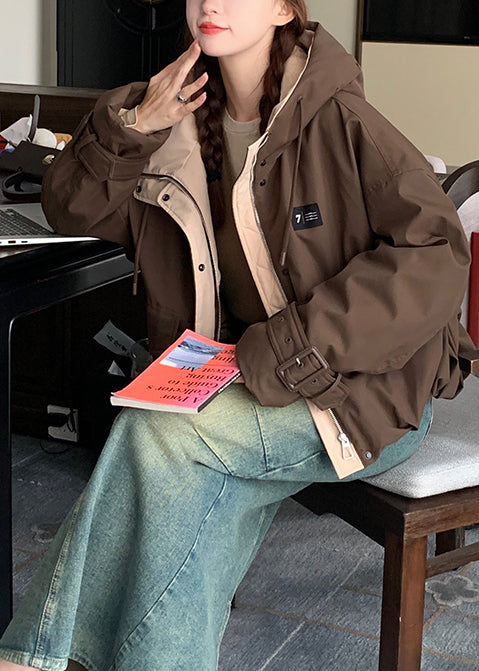 Coffee Oversized Pockets Fine Cotton Filled Witner Coats
