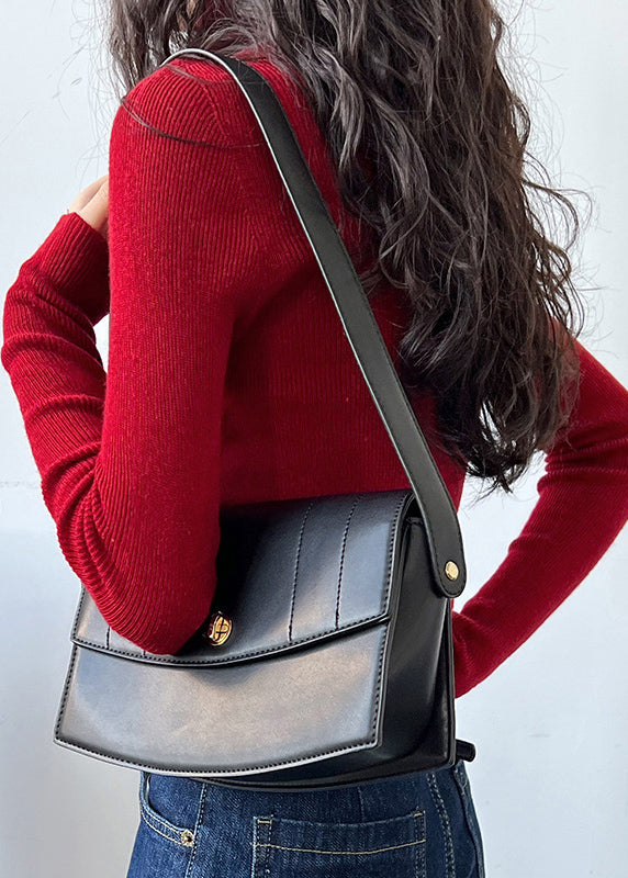 Red Turtleneck Cotton Knit Sweaters Fall