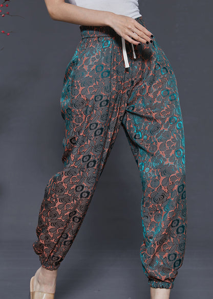 Blue Jacquard Chiffon Pants Gradient Color Summer