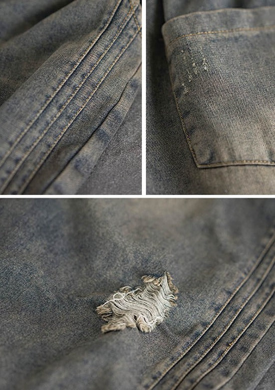 Original Embroidered Wide-leg Column Denim Pants