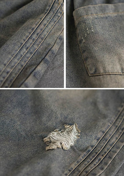 Original Embroidered Wide-leg Column Denim Pants