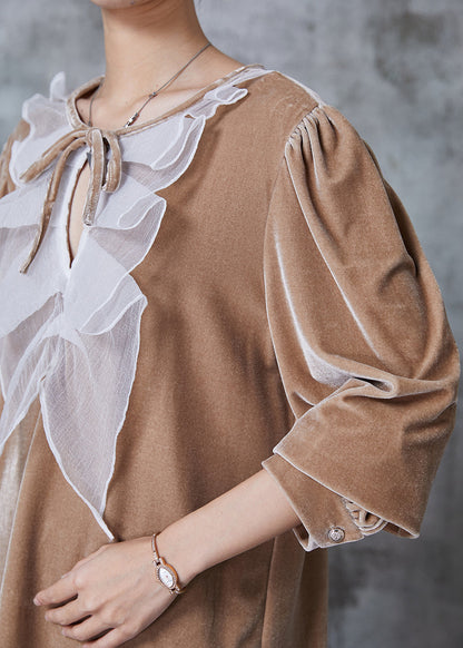 Nude Oversized Patchwork Silk Velour Shirts Fall