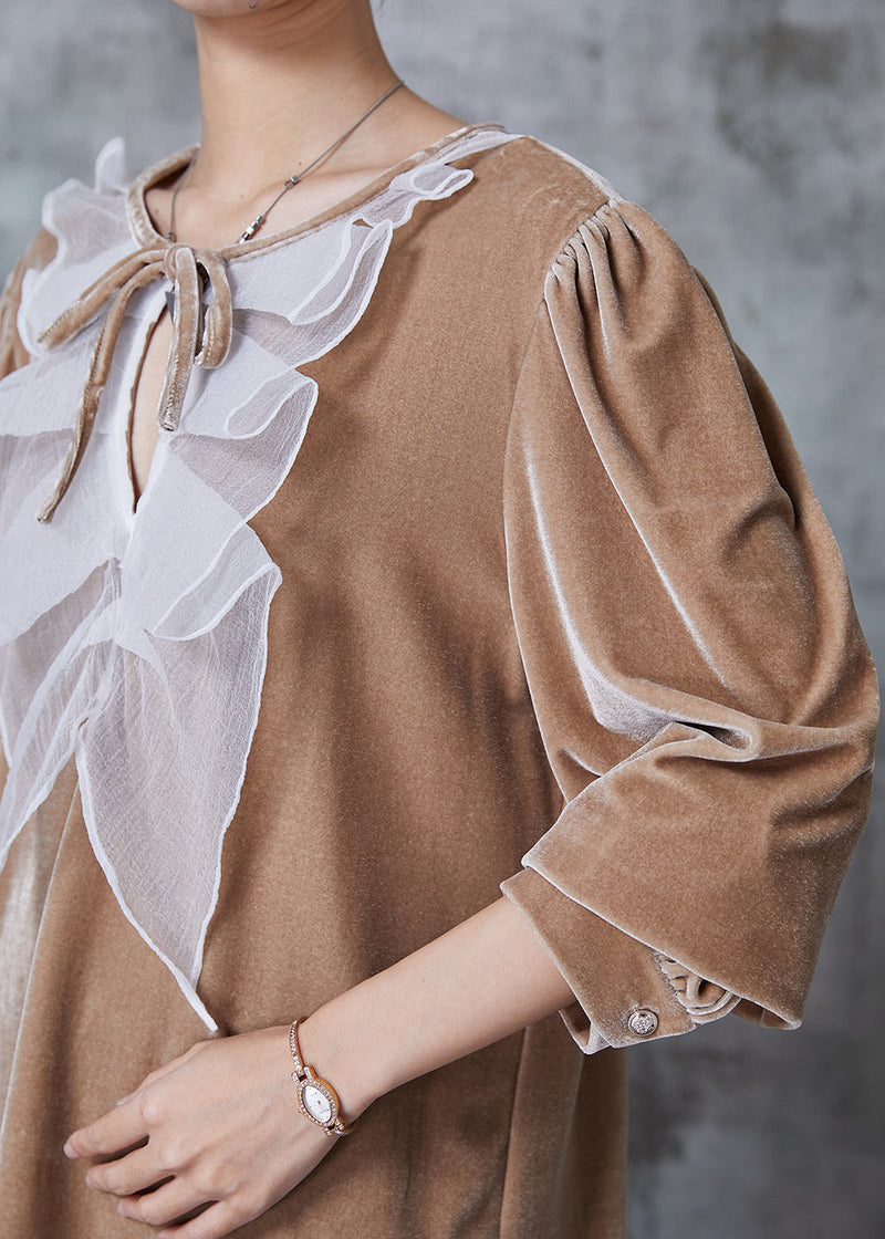 Nude Oversized Patchwork Silk Velour Shirts Fall