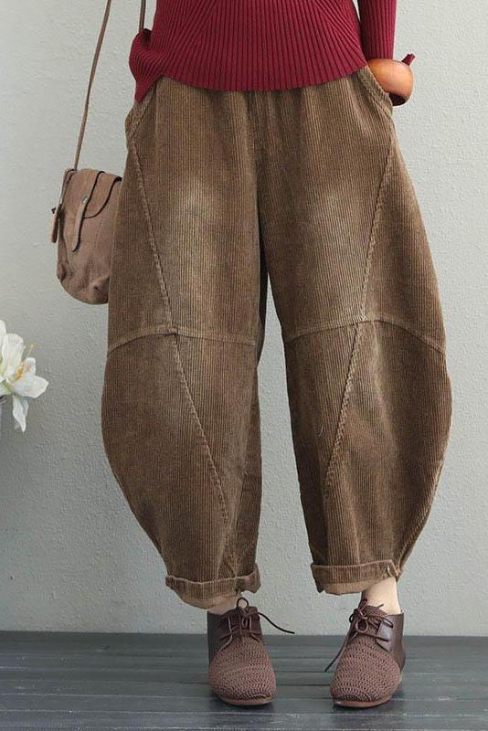 Winter Autumn Loose Corduroy Wide Leg Pants Harem Pants Thicken Trousers