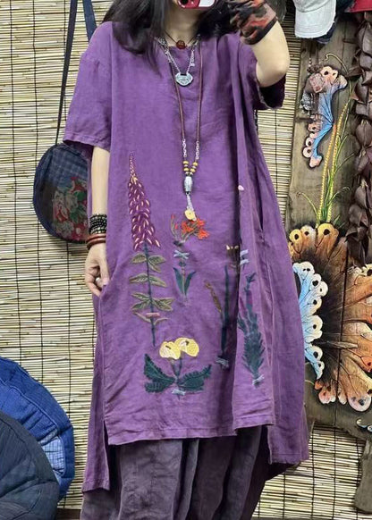 Black Embroidered Low High Design Cotton Dress Summer