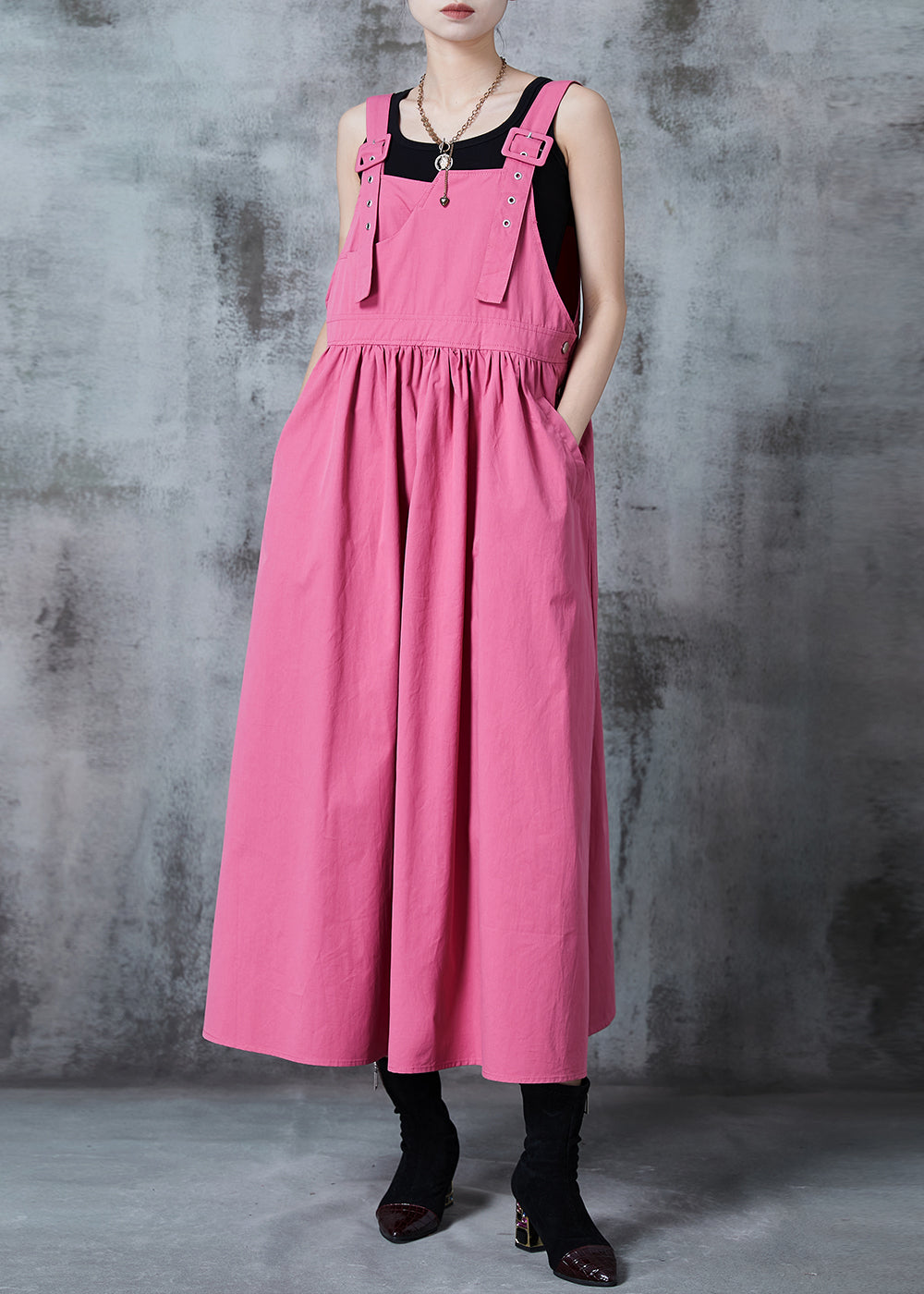 Rose Oversized Exra Large Hem Cotton Holiday Dress Fall