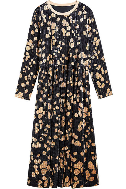 - Water Ripple Velvet Dress