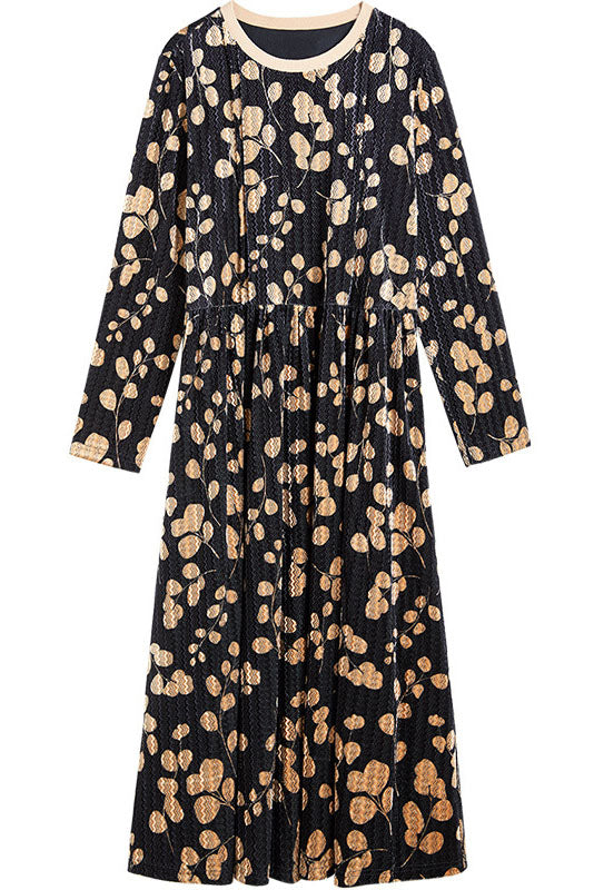 - Water Ripple Velvet Dress