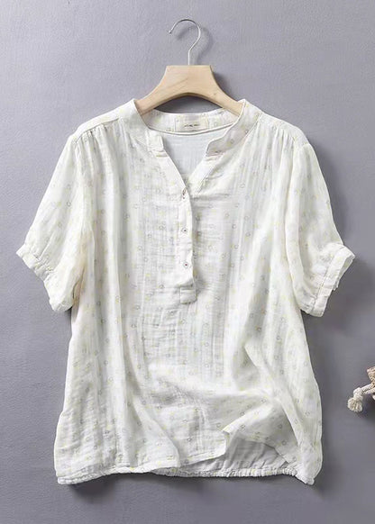 Limited Stock- Prints Single Breasted Cotton Linen Shirt