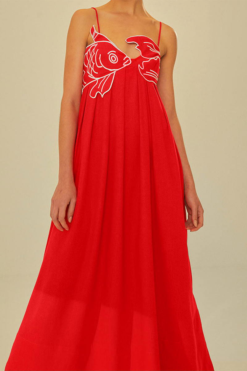 Animal Patchwork Backless Irregular Sling Dresses
