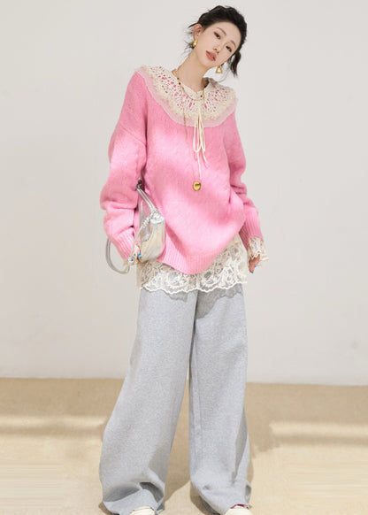 Rose Oversized Thick Knit Pullover Winter