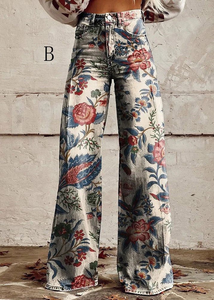European and American Thin Denim Wide Leg Pants