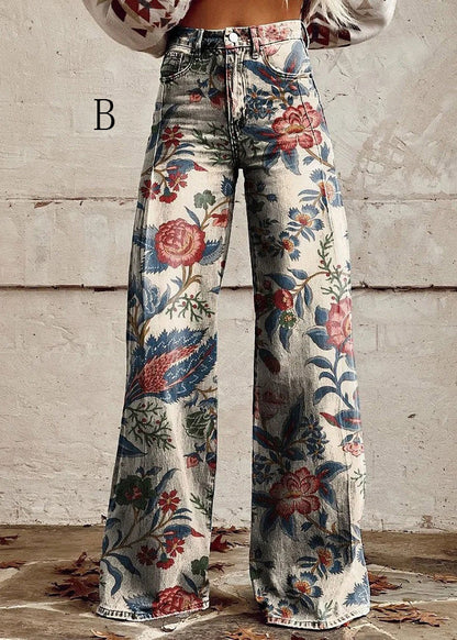 European and American Thin Denim Wide Leg Pants