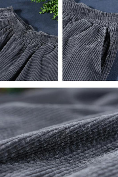 Limited Stock- Retro Pure Color Autumn Corduroy Pants