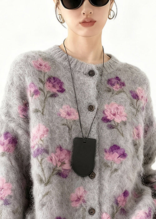 Art Purple Tasseled Cozy Knit Coats Spring