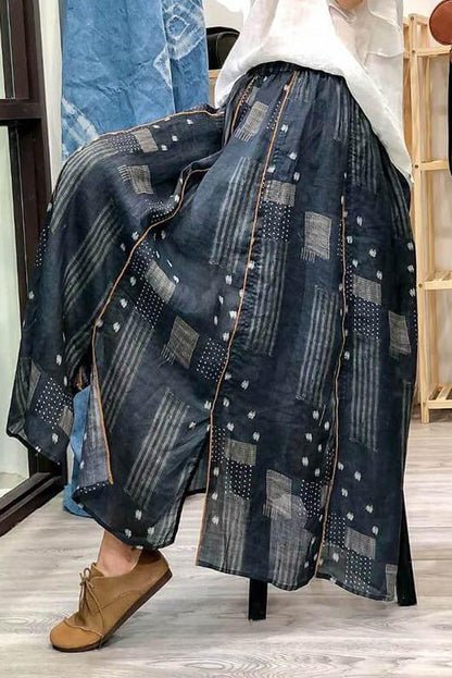 Linen Plaid Summer Skirt