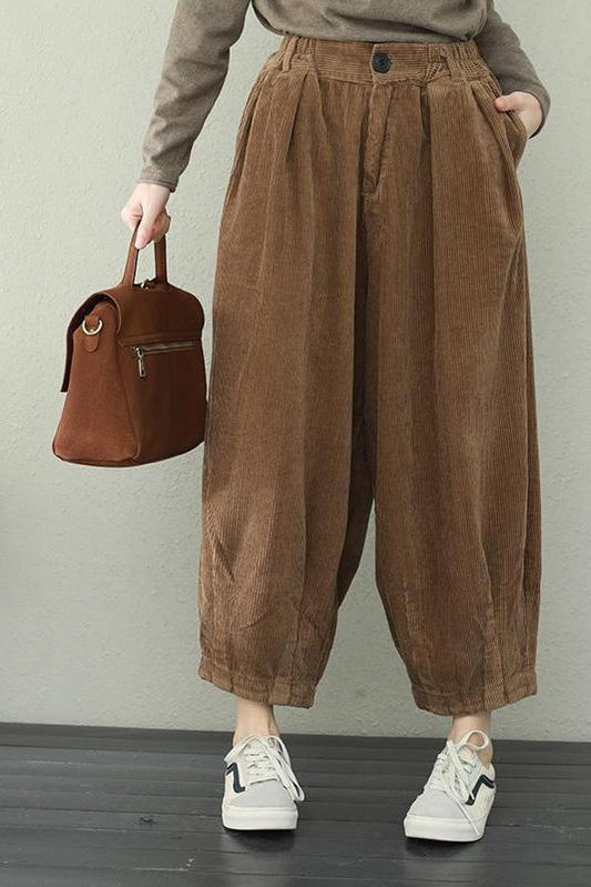 Corduroy Pants Loose Trousers for Spring