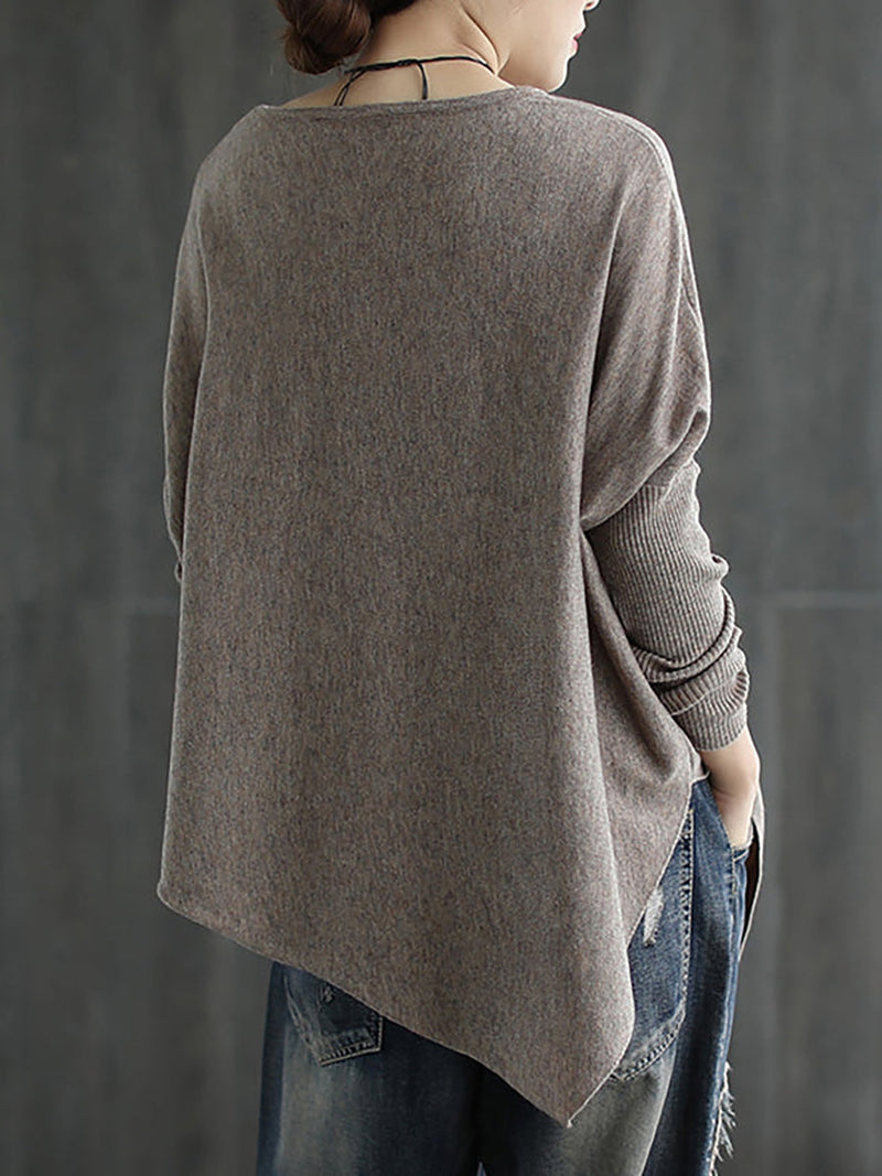 Irregular Hem Loose Sweater