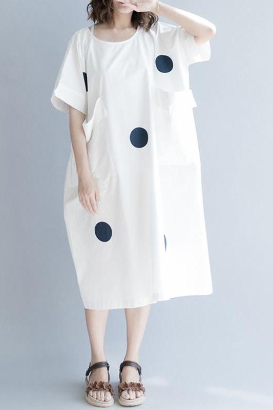 Dot Cotton Long Dresses Clothes