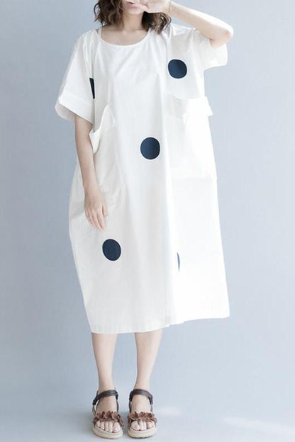 Dot Cotton Long Dresses Clothes