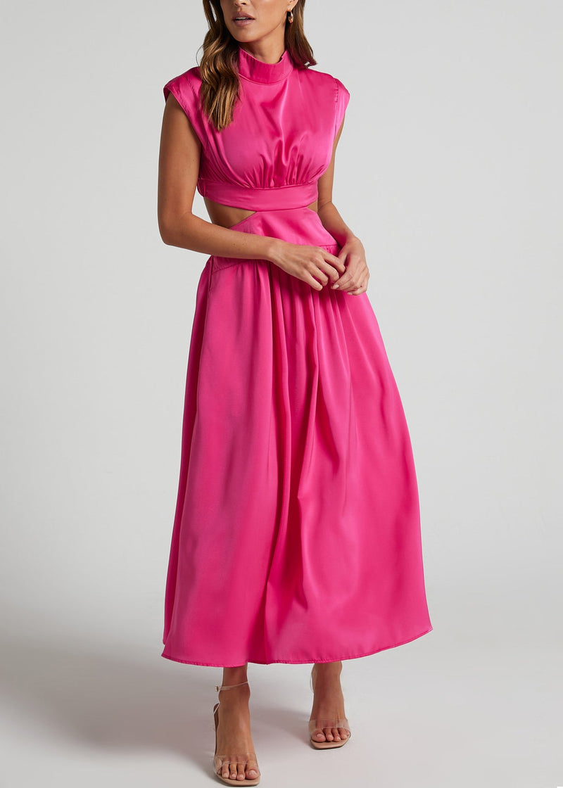 Stylish Green Stand Collar Hollow Out Patchwork Cotton Dresses Summer