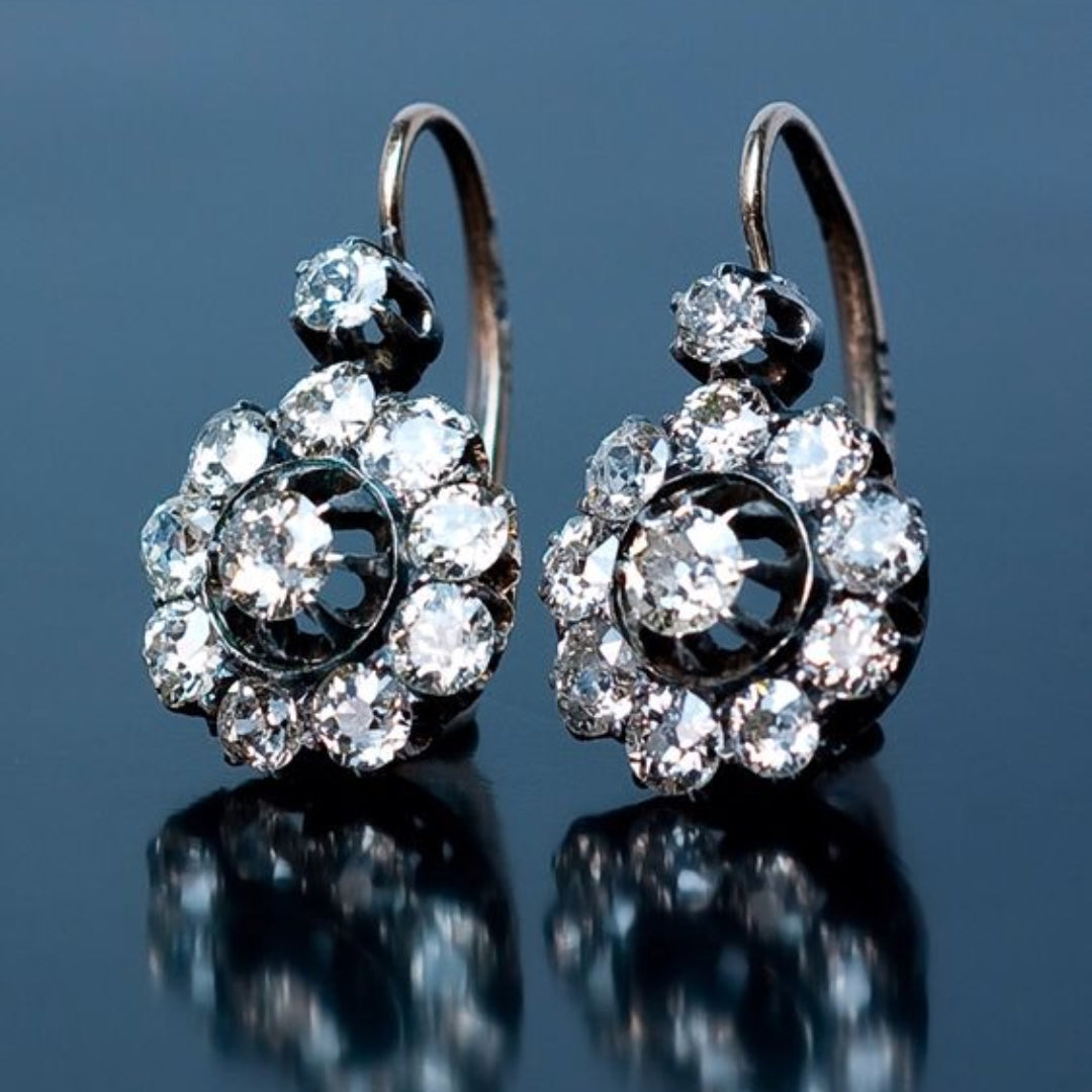 Inlaid Crystals Rounded Earrings