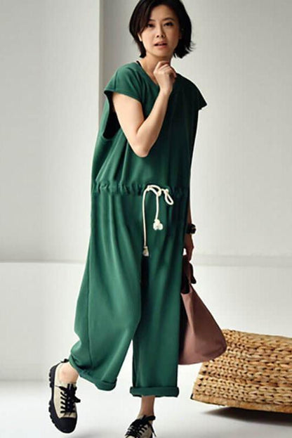 Limited Stock- 100% Cotton Cinched Jumpsuits