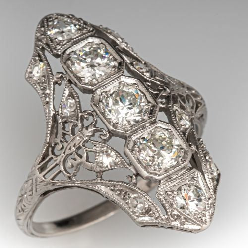 Zirconia Shield Silver Ring