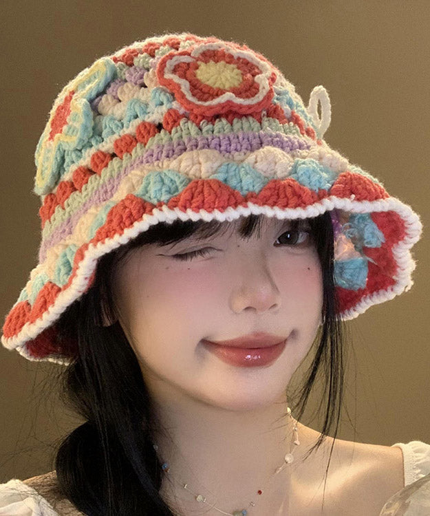 Boutique Red Hollow Out Knit Bonnie Hat