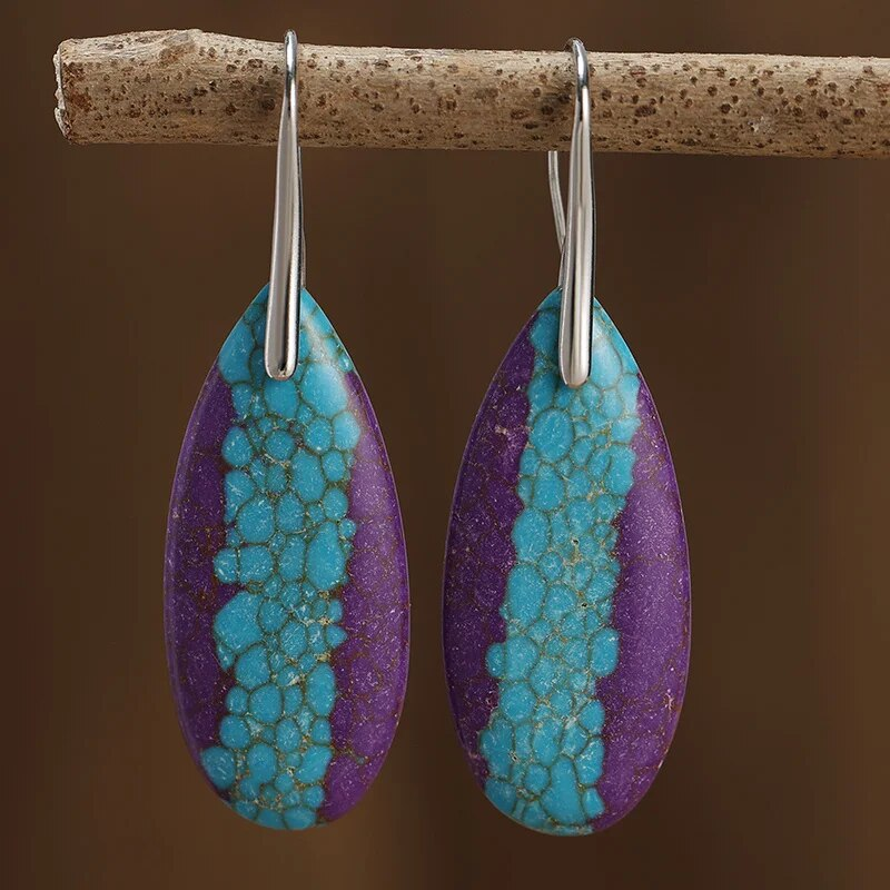 Blue & Purple Stone Earrings