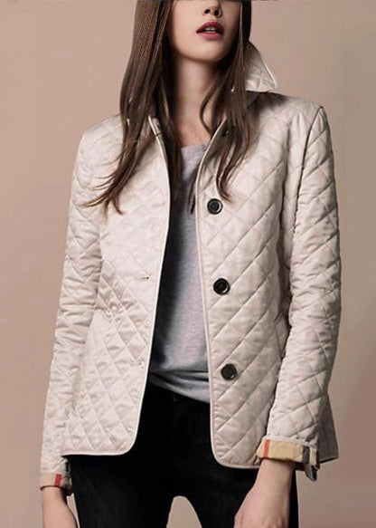 Apricot Peter Pan Collar Button Fine Cotton Filled Jacket Winter