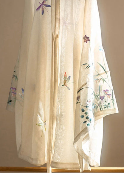 Apricot O-neck Embroidered Button Shirt Fall