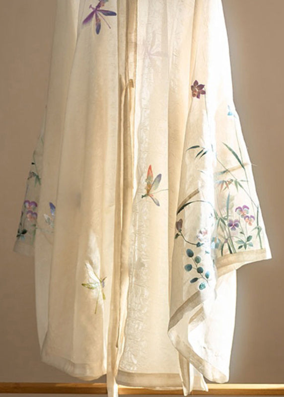 Apricot O-neck Embroidered Button Shirt Fall