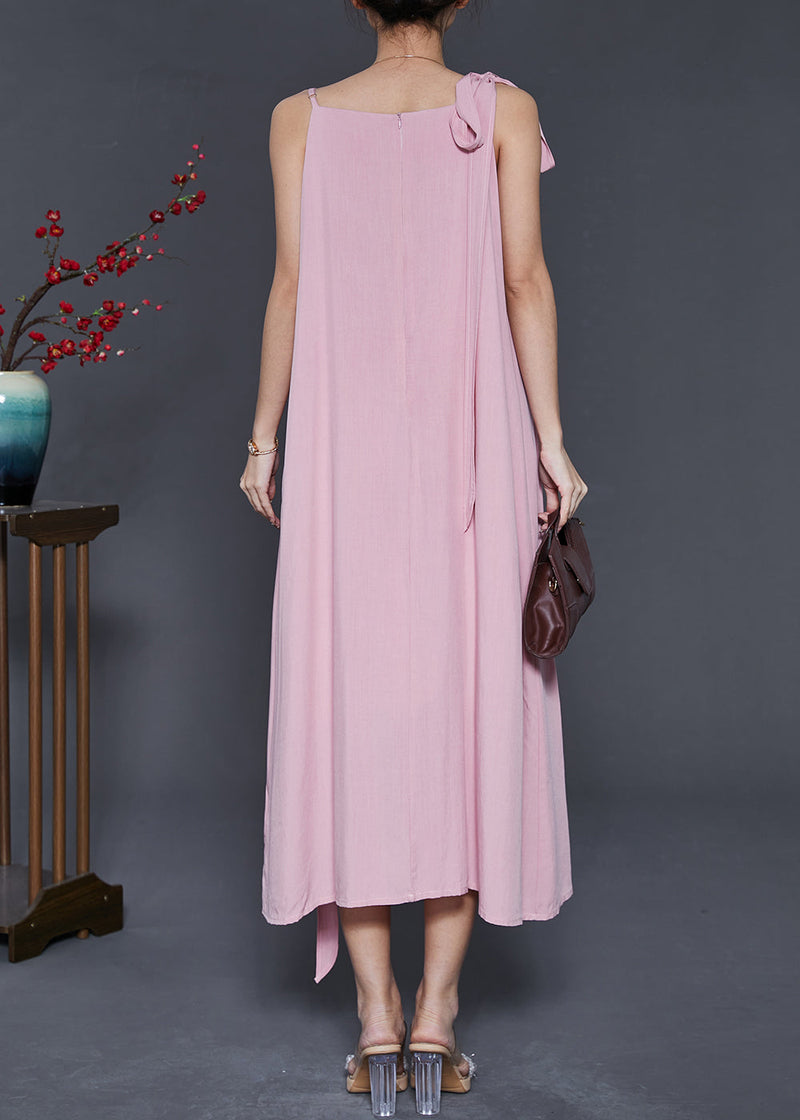 Pink Stereoscopic Chiffon Summer Dress