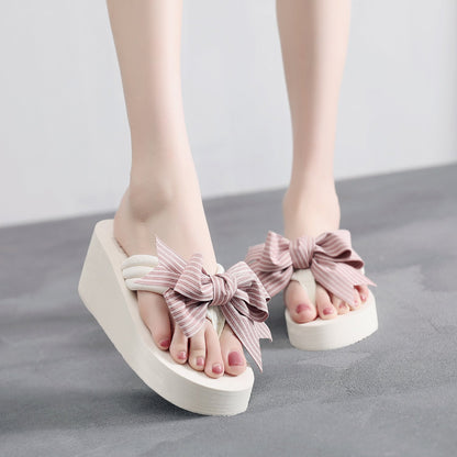 Wedge Bow Slippers