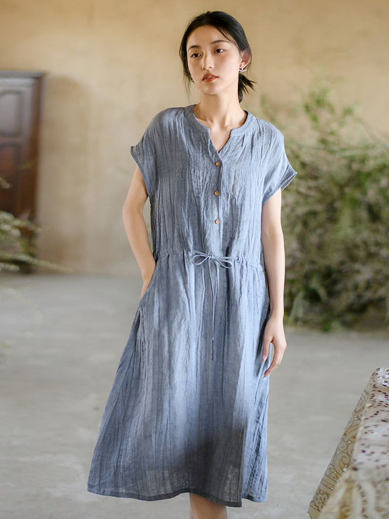 Summer Strap Wrist Linen Dress
