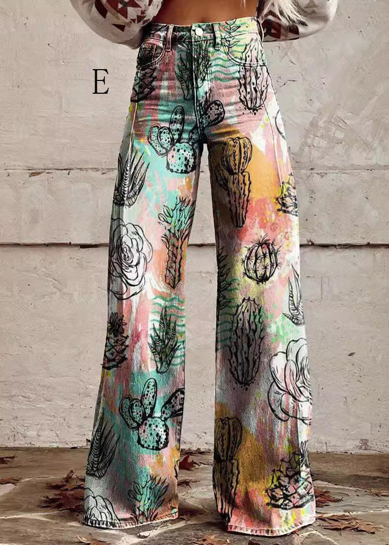 European and American Thin Denim Wide Leg Pants