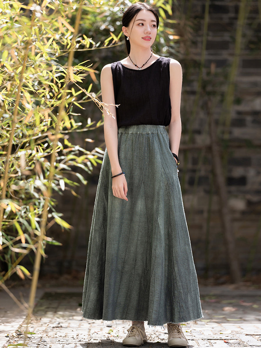Summer Linen A-shape Skirt