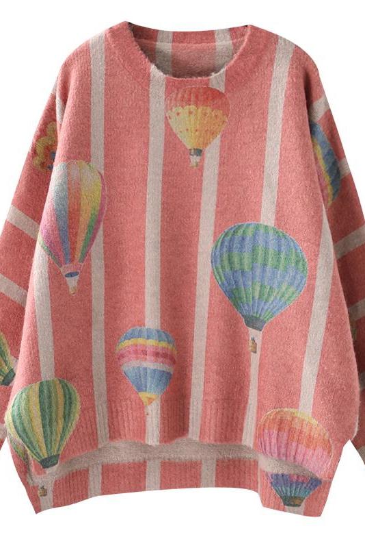 Hot Air Balloon Loose Warm Sweater