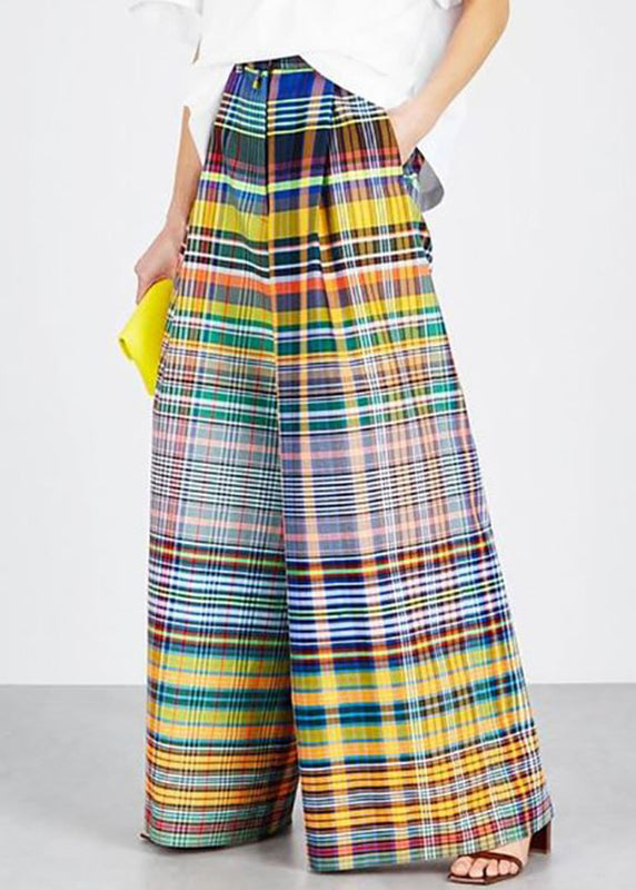 Rainbow Striped High Waist Pockets Wide Leg Pants