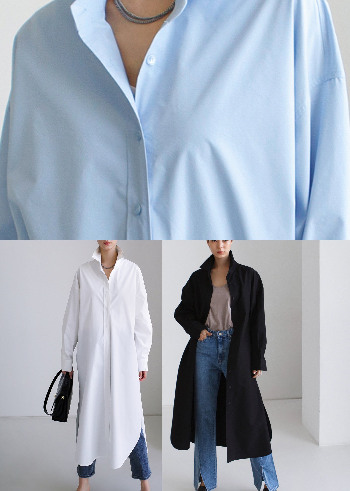 White Peter Pan Collar Asymmetrical Cotton Shirts Long Sleeve