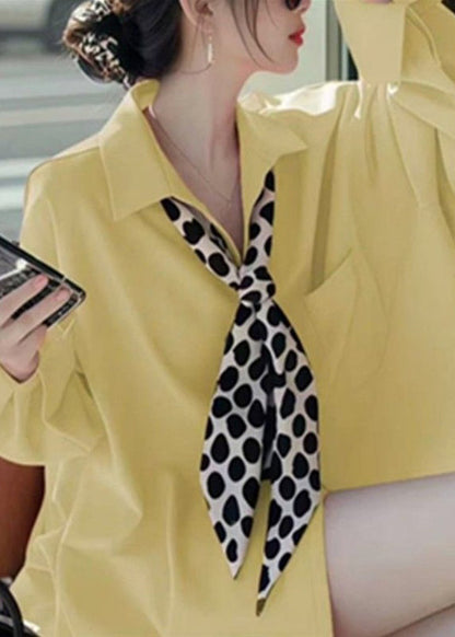 White Peter Pan Collar Neck Cotton Shirt Fall