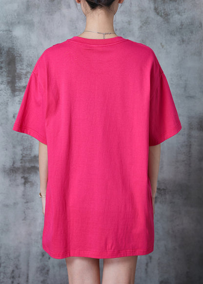 Rose Oversized Print Cotton Tank Tops Summer